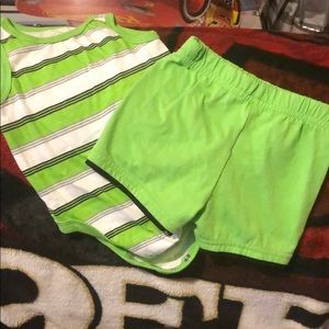 3-6 months boy tank top onesie and shorts